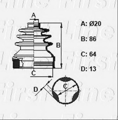 FIRST LINE FCB6157 Bellow, driveshaft